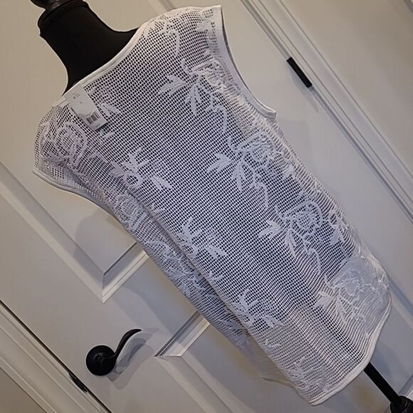 Banana Republic sz L open crocheted top - Picture 4 of 11